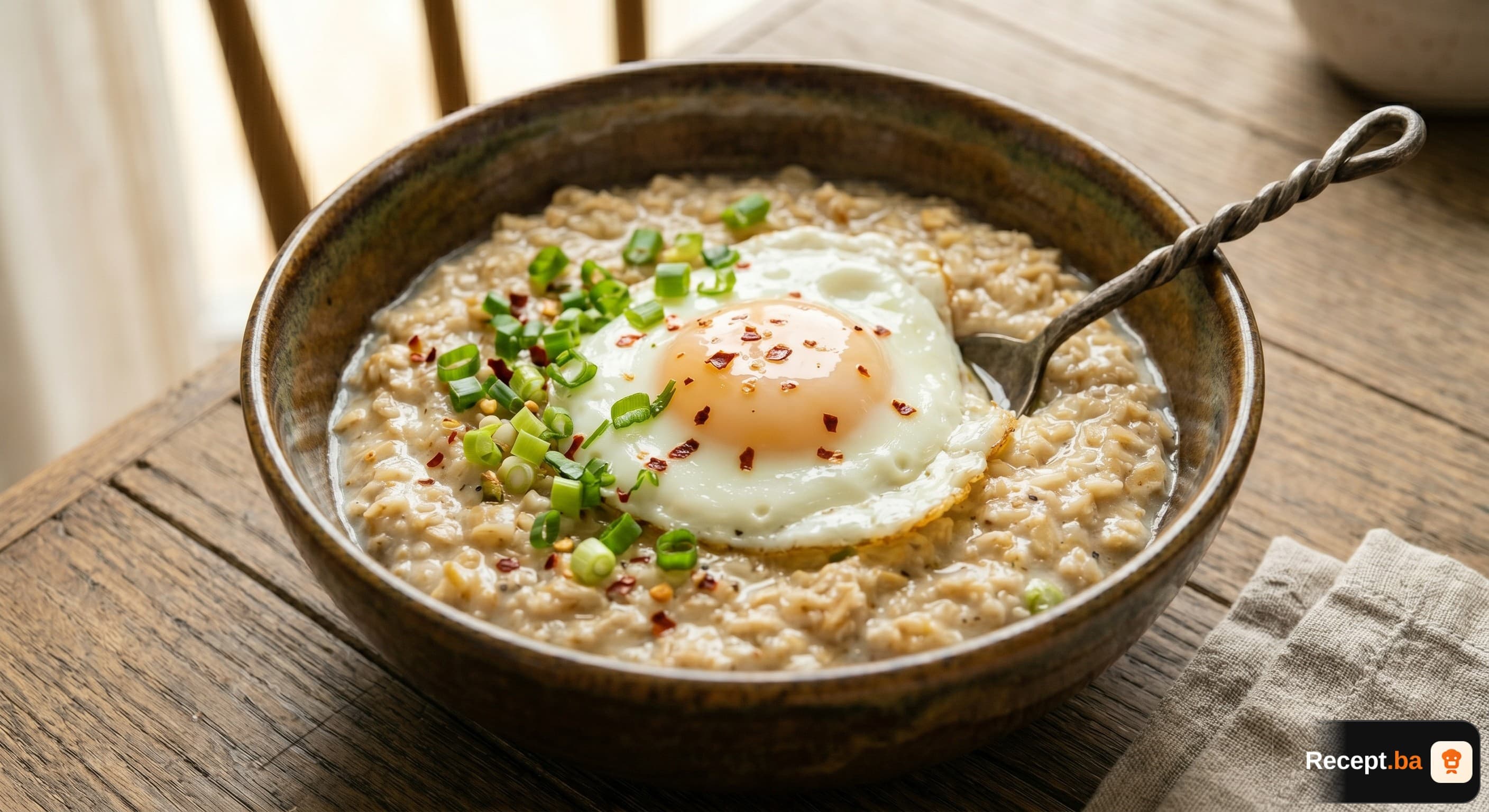 Slana zobena kaša sa jajetom i parmezanom