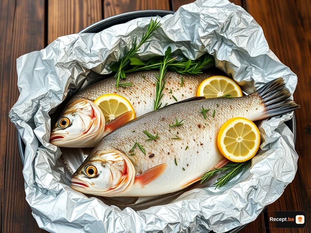 Pastrmka u foliji sa limunom i začinskim biljem