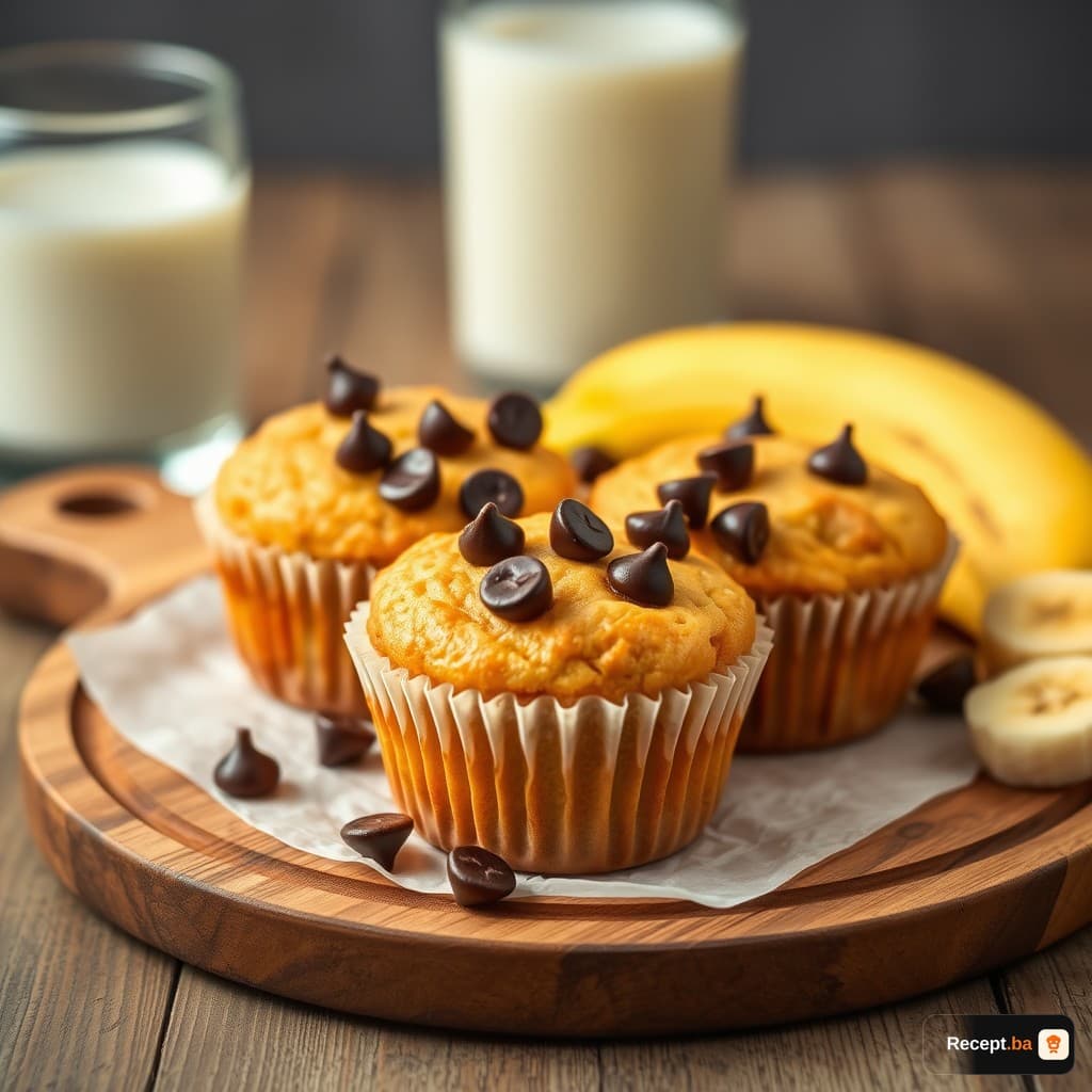 Banana muffini sa jogurtom i crnom čokoladom