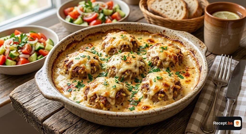 Tradicionalne Đulbastije (Sočne mesne pljeskavice u bešamel sosu)