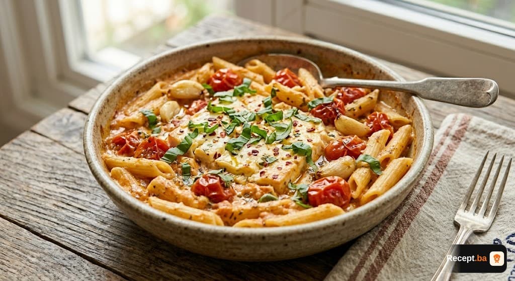 Feta Pasta iz rerne (Najlakši kremasti ručak)