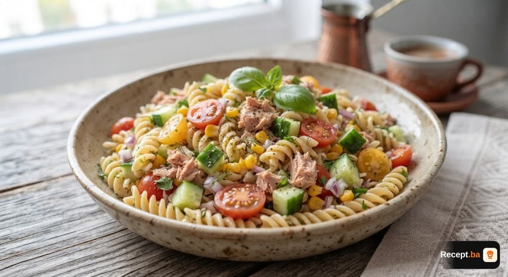 Hladna ljetna salata s tjesteninom i tunjevinom