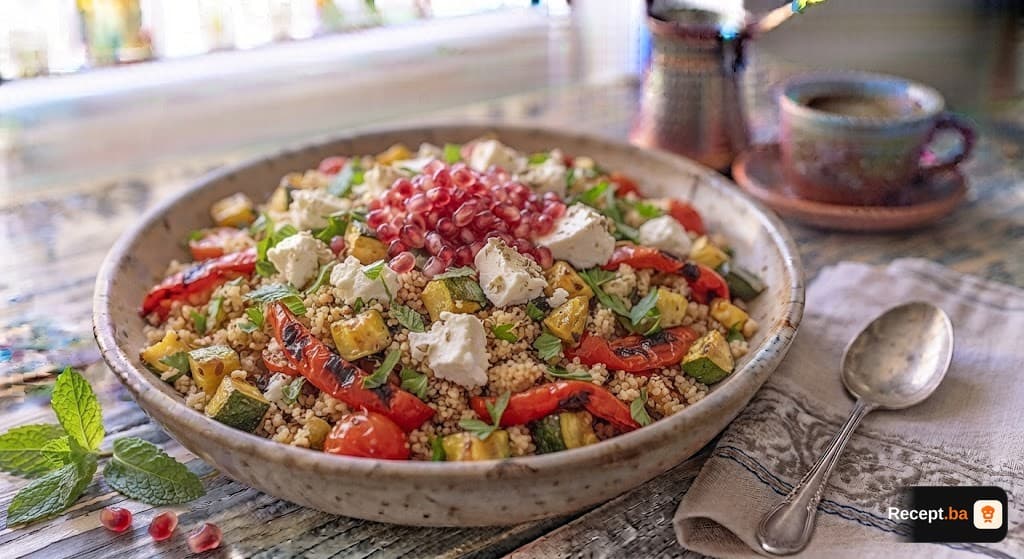 Osvježavajuća ljetna salata sa kus-kusom i pečenim povrćem